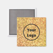 Benutzerdefiniertes Logo, braune Blockmuster Magnet (Vorderseite/Rückseite)