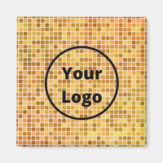 Benutzerdefiniertes Logo, braune Blockmuster Magnet (Vorne)