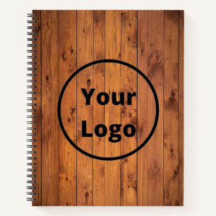 Benutzerdefiniertes Logo braunes Holz Notizblock