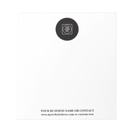 Benutzerdefiniertes Logo Büro Branding Notizblock (Vorderseite)