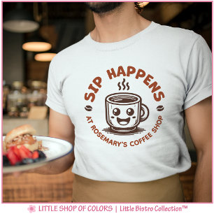 Benutzerdefiniertes Logo Coffee Shop Barista Profe T-Shirt