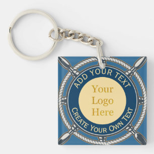 Benutzerdefiniertes Logo Corporate Blau und Gold N Schlüsselanhänger