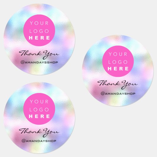 Benutzerdefiniertes Logo Danke Instagra Holograph Etiketten (Gruppe)