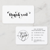 Benutzerdefiniertes Logo Danke Retro Bold Typograf Visitenkarte (Vorne/Hinten)