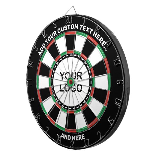 Benutzerdefiniertes Logo-Dartboard mit Text Dartscheibe (Vorderseite rechts)