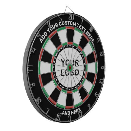Benutzerdefiniertes Logo-Dartboard mit Text Dartscheibe (Vorderseite Links)