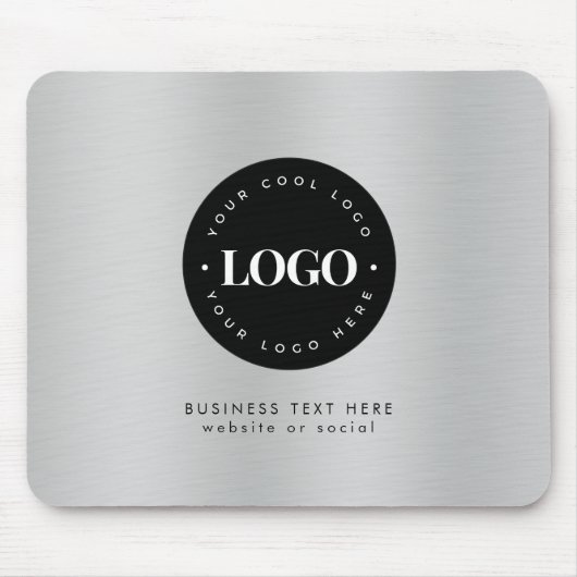 Benutzerdefiniertes Logo der Silver Metallic-Graue Mousepad (Vorne)