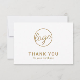 Benutzerdefiniertes Logo Einfach Elegantes Gold Bu Dankeskarte