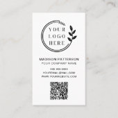 Benutzerdefiniertes Logo Einfach Minimalistischer Visitenkarte (Vorderseite)