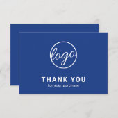 Benutzerdefiniertes Logo Einfach Modernes Blue Bus Dankeskarte (Vorne/Hinten)