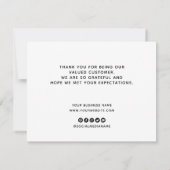 Benutzerdefiniertes Logo Einfache Minimalistische  Dankeskarte (Rückseite)