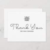 Benutzerdefiniertes Logo Einfache Minimalistische  Dankeskarte (Vorne/Hinten)
