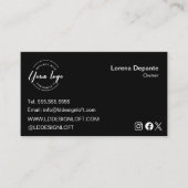 Benutzerdefiniertes Logo Einfache moderne Minimali Visitenkarte (Vorderseite)