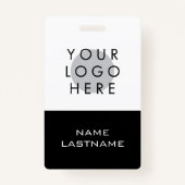 Benutzerdefiniertes Logo Einfache moderne Schwarz- Ausweis (Rückseite)
