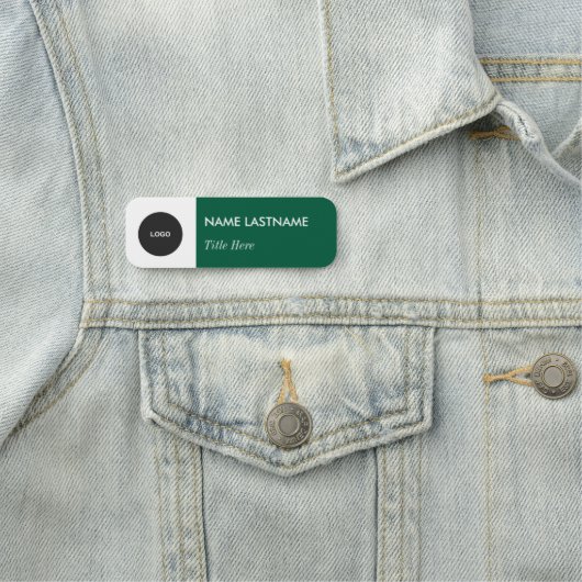 Benutzerdefiniertes Logo Eleganavy Green White Mag Namensschild (Beispiel)