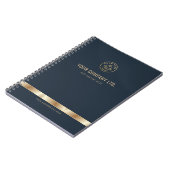 Benutzerdefiniertes Logo EleganBlue Gold Notizblock (Linke Seite)