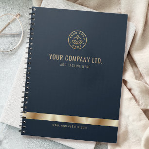Benutzerdefiniertes Logo EleganBlue Gold Notizblock