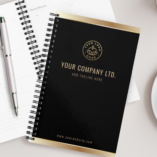 Benutzerdefiniertes Logo Elegant Schwarz Gold Planer