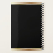 Benutzerdefiniertes Logo Elegant Schwarz Gold Planer (Rückseite)