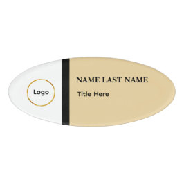Benutzerdefiniertes Logo Elegant Staubblau Weiß Ma Namenschild