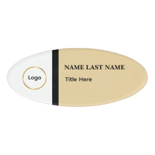 Benutzerdefiniertes Logo Elegant Staubblau Weiß Ma Namenschild