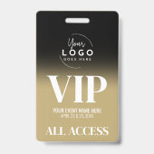 Benutzerdefiniertes Logo Elegante Black Gold VIP Ausweis (Vorderseite)