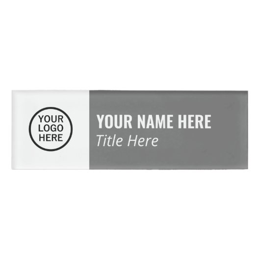 Benutzerdefiniertes Logo Elegante dunkelgraue, wei Namenschild (Vorderseite)