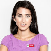 Benutzerdefiniertes Logo Elegante dunkelrosa, weiß Namenschild