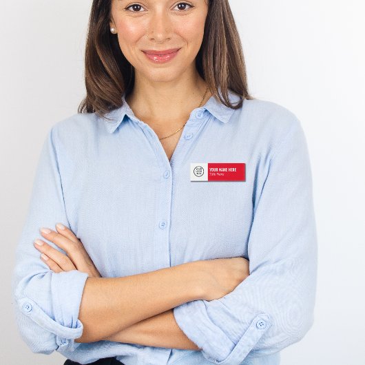 Benutzerdefiniertes Logo Elegante dunkelrosa, weiß Namenschild