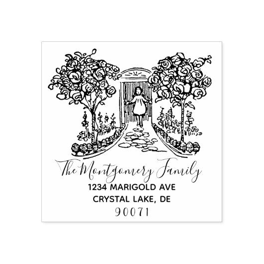 Benutzerdefiniertes Logo Elegante Familienname-Rüc Gummistempel (Prägung)