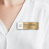 Benutzerdefiniertes Logo Elegante Imitate Gold Whi Namenschild