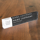 Benutzerdefiniertes Logo Elegante Minimalistische Namensplakette (Seite)