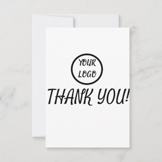 Benutzerdefiniertes Logo Elegante Modern Dankeschö Dankeskarte (Vorderseite)