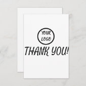 Benutzerdefiniertes Logo Elegante Modern Dankeschö Dankeskarte (Vorne/Hinten)