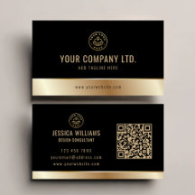 Benutzerdefiniertes Logo Eleganter Black Gold QR C