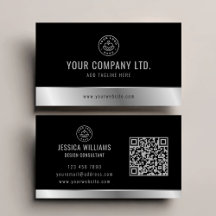 Benutzerdefiniertes Logo Eleganter Black Silver QR