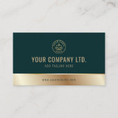 Benutzerdefiniertes Logo Eleganter Green Gold QR C Visitenkarte (Vorderseite)