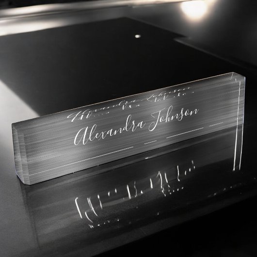 Benutzerdefiniertes Logo Eleganter Schwarz-weißer  Namensplakette