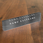 Benutzerdefiniertes Logo Eleganter Schwarz-weißer Namensplakette (Seite)