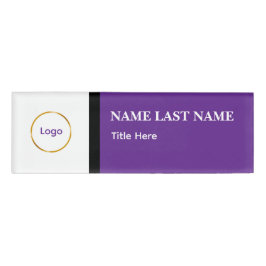 Benutzerdefiniertes Logo Eleganter staubiger blau- Namenschild