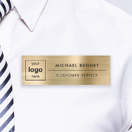 Benutzerdefiniertes Logo Elegantes Gold Berufliche Namensschild