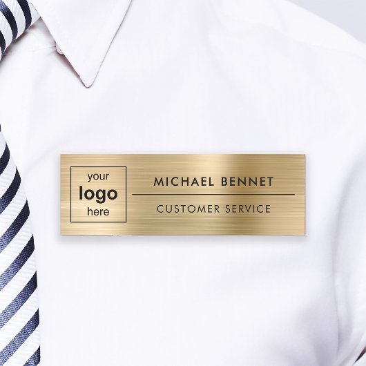 Benutzerdefiniertes Logo Elegantes Gold Berufliche Namensschild