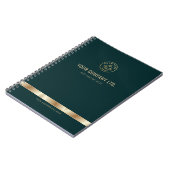 Benutzerdefiniertes Logo Elegantes Grünes Gold Notizblock (Linke Seite)