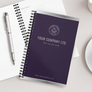 Benutzerdefiniertes Logo Elegantes Lila Silber Planer
