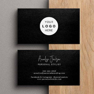 Benutzerdefiniertes Logo elegantes Luxus-Schwarzle Visitenkarte