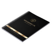 Benutzerdefiniertes Logo Elegantes Schwarzes Gold Notizblock (Linke Seite)