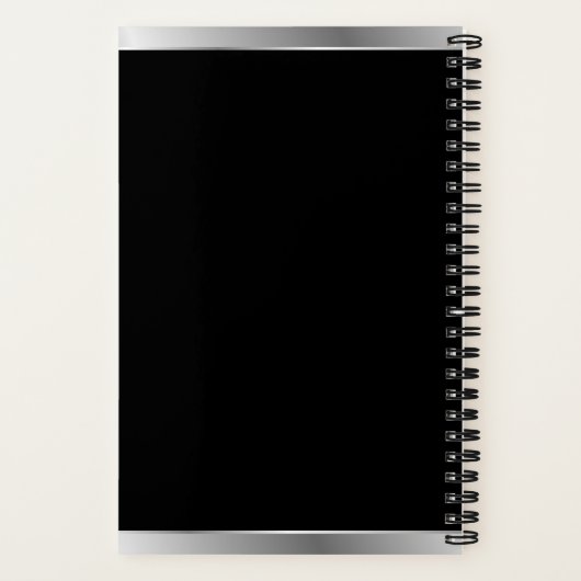 Benutzerdefiniertes Logo Elegantes Schwarzes Silbe Notizblock (Rückseite)