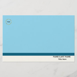 Benutzerdefiniertes Logo Elegantes Staubblau Weiß Briefpapier