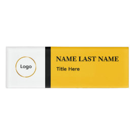 Benutzerdefiniertes Logo Elegantes Staubblau-Weiß- Namenschild