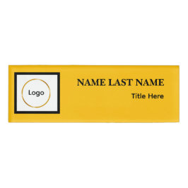 Benutzerdefiniertes Logo Elegantes Staubblau Weiß Namenschild